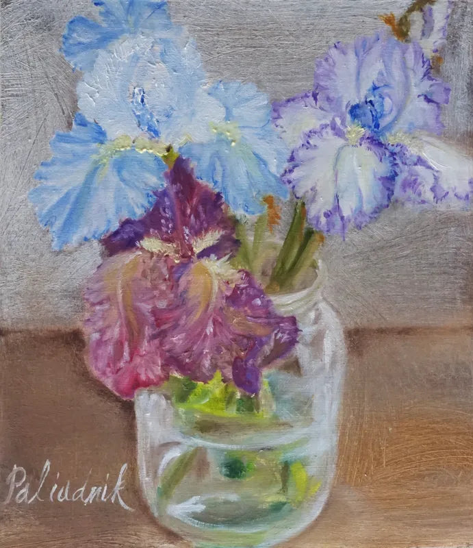 Irises in Glass - Fine Art Print