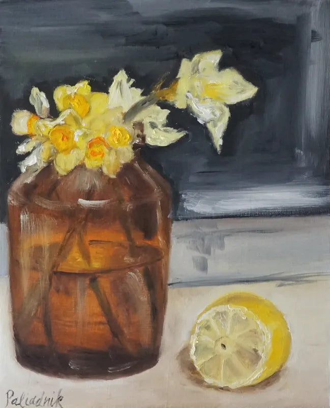 Narcissus and Lemon - Fine Art Print